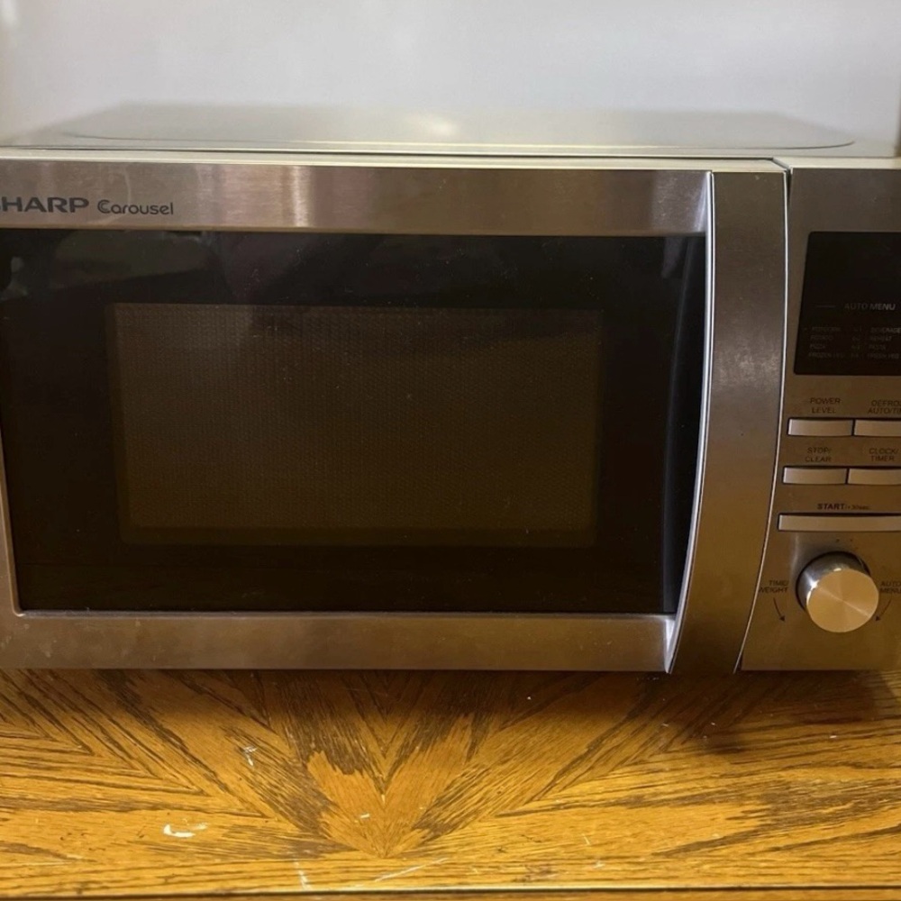 Sharp ~ Microwave Oven ~ Countertop ~ Stainless Steel ~ Tested -Works